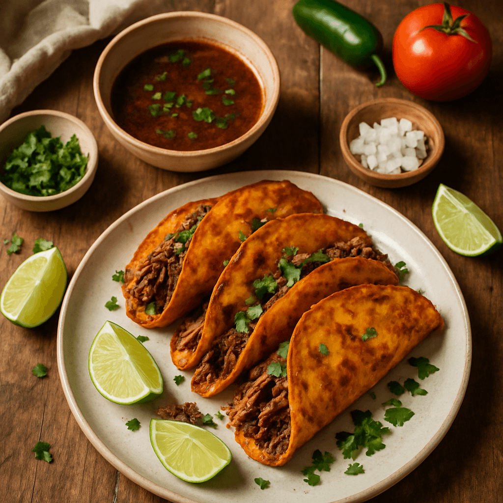 Slow Cooker Birria Taco's met Rijke Consommé Dipsaus