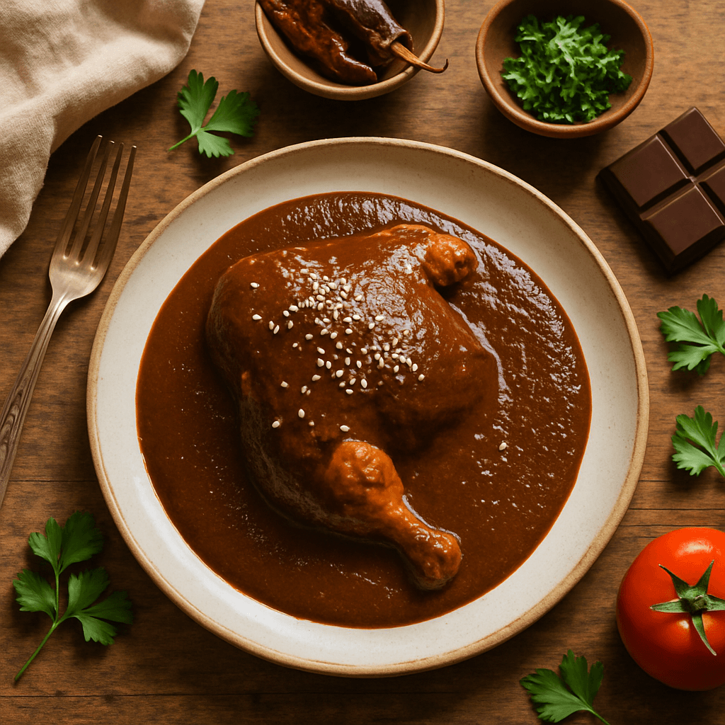 Authentic Mole Poblano with Dark Chocolate and Tender Chicken
